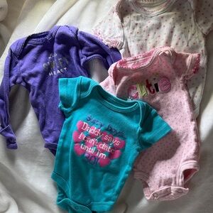 Vibrant Kids Bodysuit Collection - Purple, Pink, Teal 4 different NB